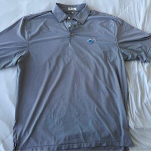 Peter Millar Summer Comfort Polo Shirt Mens XL Blue Striped Golf Performance